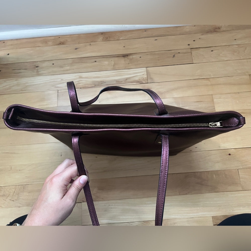 Coach Deep Burgundy Leather Tote - Picture 6 of 12